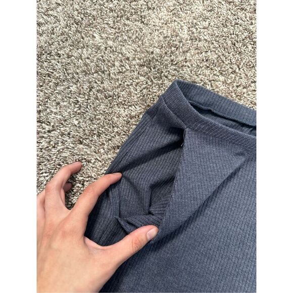 Eileen Fisher Tencel Ribbed Wide Leg Pull On Pants Size M Blue Lounge Stretch - Picture 3 of 16